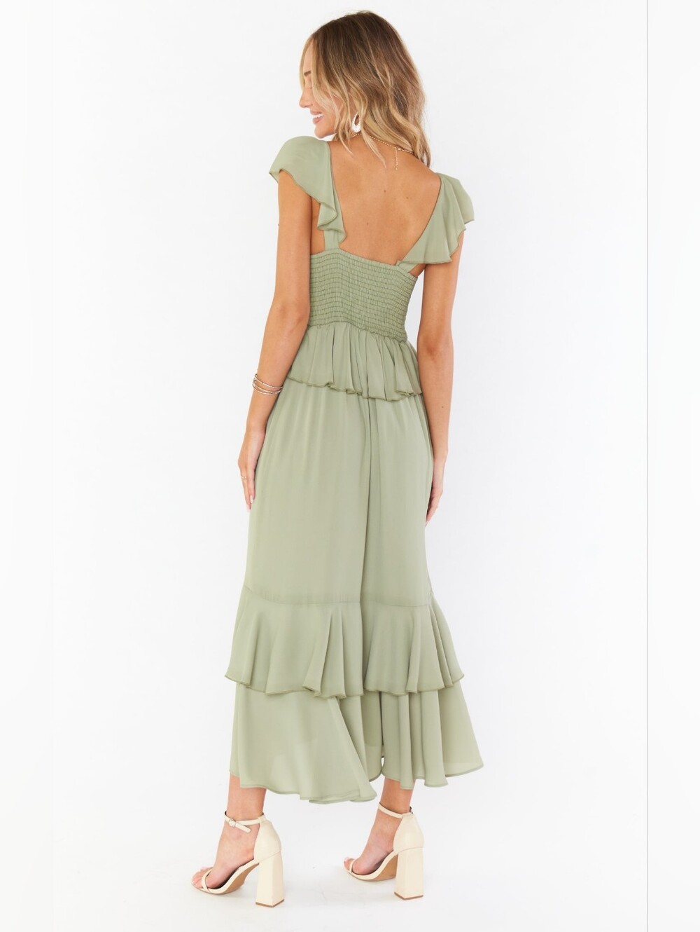 Show Me Your MuMu Sage Green Ruffle Maxi Dress XL
